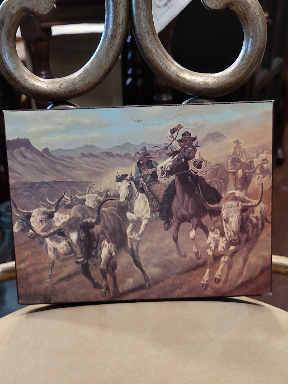 Western Art Picture On The Dusty Trail